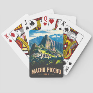Jeu De Cartes Vintage voyage Machu Picchu Pérou Paysage rétro