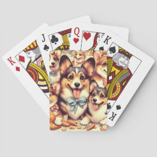 Jeu De Cartes Vintage Welsh Corgi Cardigan sans couture