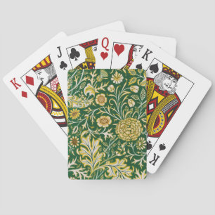 Jeu De Cartes Vintage William Morris Cherwell Vert Floral Art