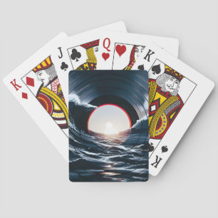 Jeu De Cartes Vinyle Vintage Surf Wave Océan Musique Rétro