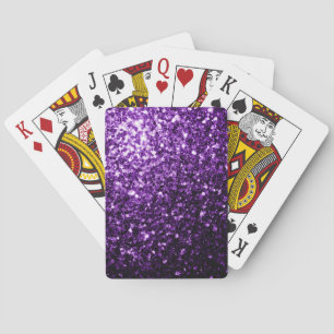 Jeu De Cartes Violet foncé faux paillettes brillantes scintillen