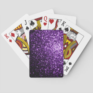 Jeu De Cartes Violet foncé faux paillettes brillantes scintillen