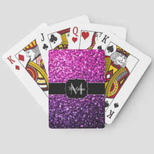 Jeu De Cartes Violet rose ombre faux parties scintillant scintil