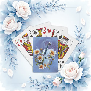 Jeu De Cartes Violon blanc aux fleurs - Musique élégante & Natur