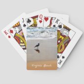 Jeu De Cartes Virginia Beach ~ Mouette, sable et océan (dos)