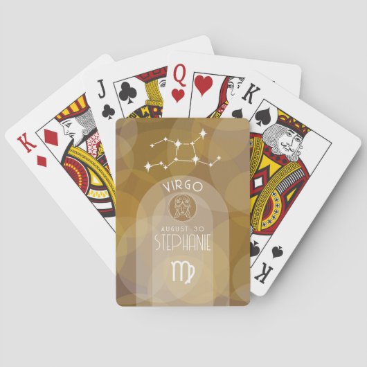 Jeu De Cartes Virgo Custom Birthday Zodiac - Design moderne (dos)