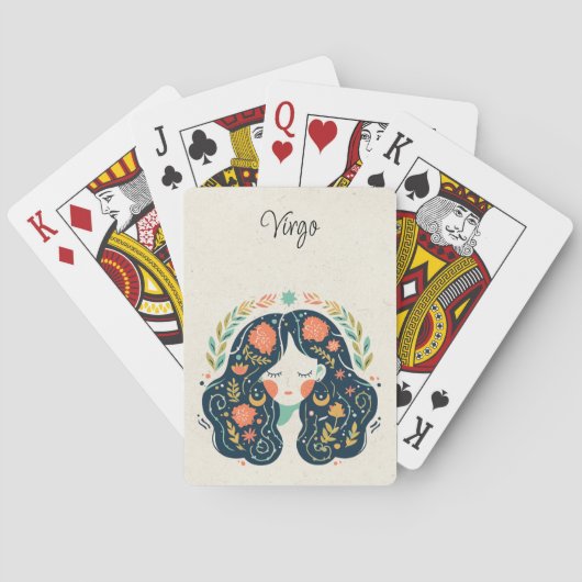 Jeu De Cartes Virgo Maiden Zodiac Floral (dos)