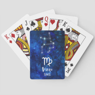 Jeu De Cartes Virgo Zodiac Constellation Blue Galaxy Monogram