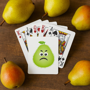 Jeu De Cartes Visage de poire floue grincheux personnage de frui