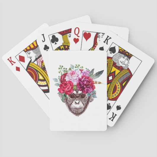 Jeu De Cartes Visage de singe de fleur (dos)