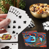 Jeu De Cartes Visage psychédélique d'une femme (In Situ)