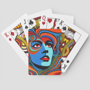 Jeu De Cartes Visage psychédélique d'une femme