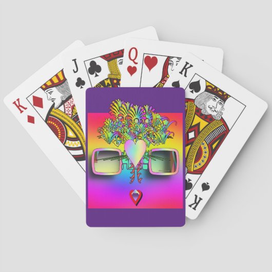 JEU DE CARTES VISAGE SURRÉEL AVEC VERRES (dos)