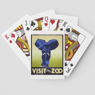 Jeu De Cartes Visitez le Zoo - Elephant - Poster WPA Vintage