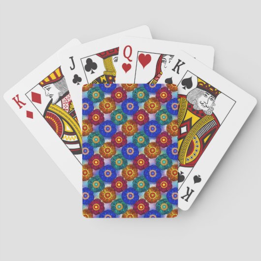 Jeu De Cartes Vitrail Abstrait Rouge Vert Bleu Orange (dos)