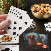 Jeu De Cartes Vizsla d'Halloween avec la peur Citrouille (In Situ)