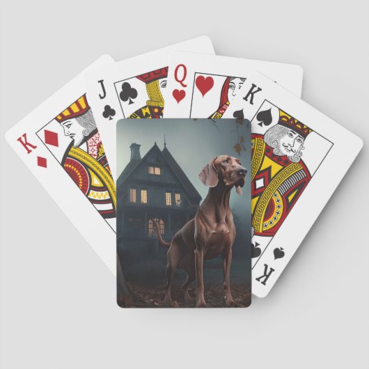 Jeu De Cartes Vizsla Halloween Effrayant (dos)