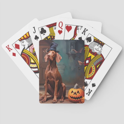 Jeu De Cartes Vizsla Potirons Halloween Effrayant (dos)