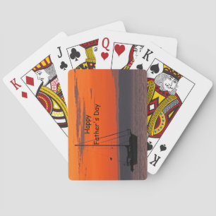 Jeu De Cartes Voilier à Orange Sunset Happy Fête des pères