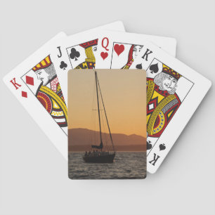 Jeu De Cartes Voilier au coucher du soleil sur le Puget Sound
