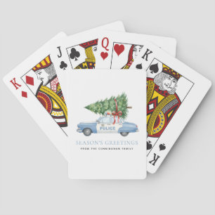 Jeu De Cartes Voiture d'arbre de Noël d'agent de police moderne 