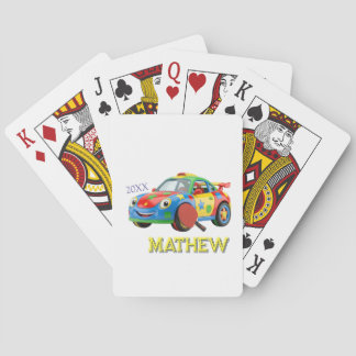 JEU DE CARTES VOITURE DE SPORT COLORÉE PALETTE HOMME ENFANTS NOM