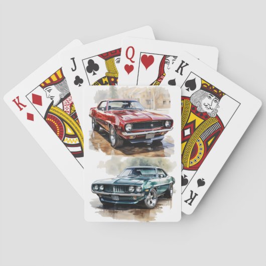 Jeu De Cartes Voiture Musclée Classique (dos)