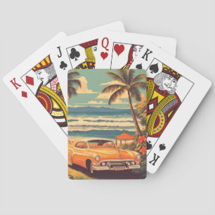 Jeu De Cartes Voiture Vintage Hawaiian Travel Honolulu Mid-Pacif