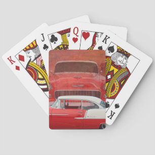 Jeu De Cartes Voitures classiques Chevy Bel Air Dodge Rouge Blan