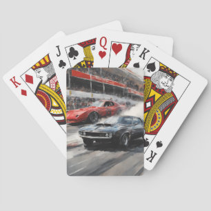 Jeu De Cartes Voitures Red & Black Muscle