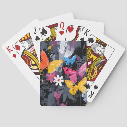 Jeu De Cartes Vol de Papillon Abstrait Vibrant (5) (dos)