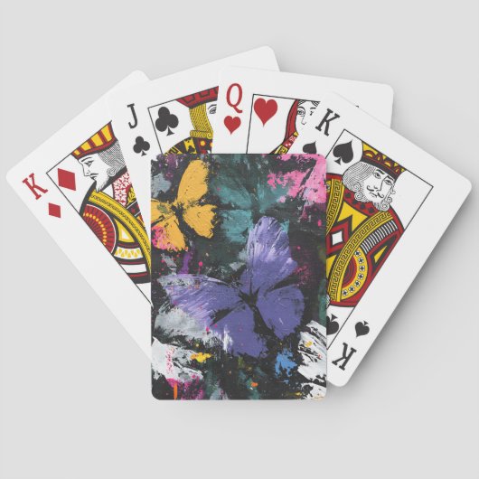 Jeu De Cartes Vol de papillon abstrait vibrant (7) (dos)