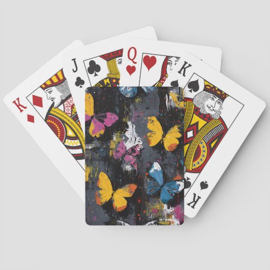 Jeu De Cartes Vol de Papillon Abstrait Vibrant (8) (dos)