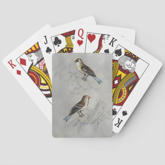 Jeu De Cartes Volière argentée | deux oiseaux (dos)