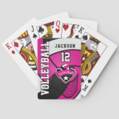 Jeu De Cartes Volley-ball en rose, noir et blanc (dos)