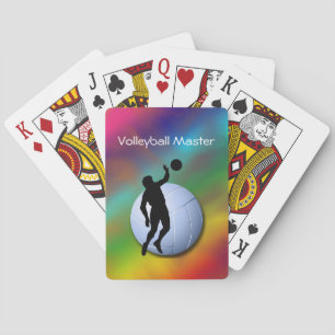 Jeu De Cartes Volley-ball Silhouette Homme Joueur et balle