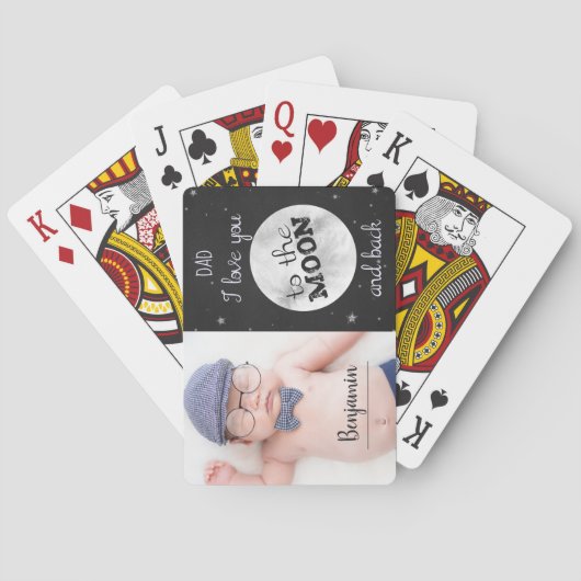 Jeu De Cartes Vous aimez à la lune et retour avec fête des pères (dos)