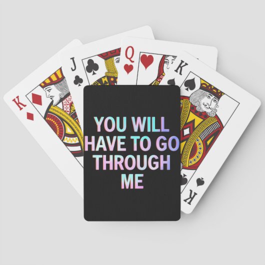 Jeu De Cartes Vous devrez passer par moi drôle LGBTQ Trans (dos)
