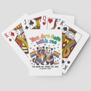 Jeu De Cartes Vous êtes en sécurité avec moi LGBT Raccoon Animal