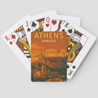 Jeu De Cartes Voyage à Athènes Grèce Rétro