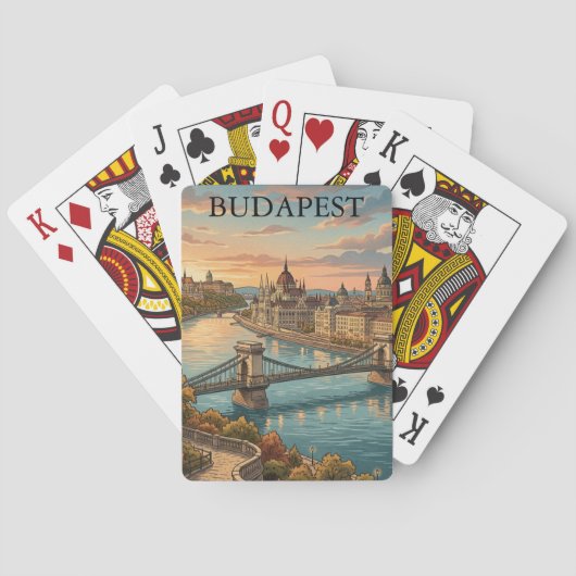 Jeu De Cartes Voyage à Budapest Danube Rivière (dos)