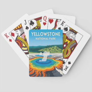 Jeu De Cartes Voyage à Yellowstone Parc national paysage vintage