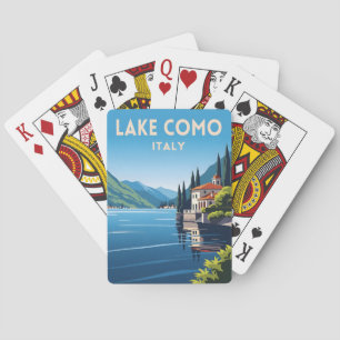 Jeu De Cartes Voyage Ancien Lac de Côme Italie Paysage Rétro