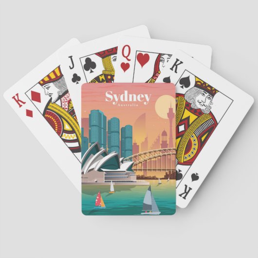 Jeu De Cartes Voyage Art Voyage À Sydney Australie (dos)