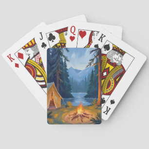 Jeu De Cartes Voyage de camping Feu de camp de forêt Tente Aquar
