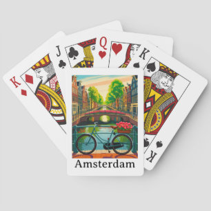 Jeu De Cartes Voyage Rétro Vintage Amsterdam Hollande Canal Vill