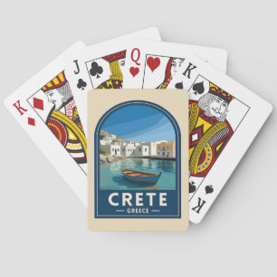 Jeu De Cartes Voyage Rétro Vintage Crète Grèce Bord de Mer