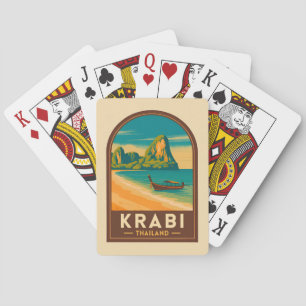 Jeu De Cartes Voyage Vintage Krabi Thaïlande Plage de Railay Rét