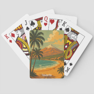 Jeu De Cartes Voyage Vintage Tenerife Île des Canaries Mont Teid