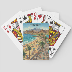 Jeu De Cartes Voyage Vintage Tenerife Îles Canaries Espagne 
